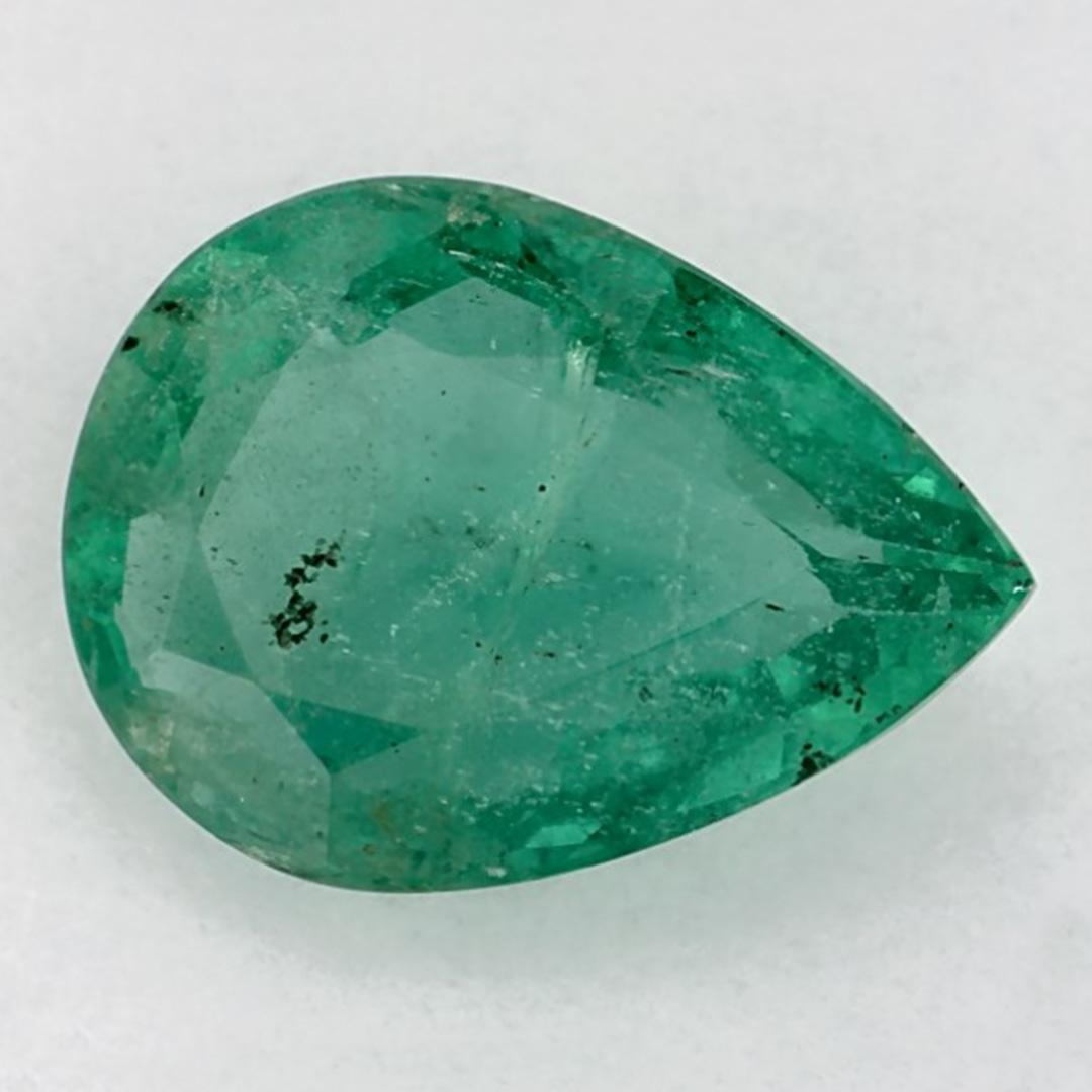 2.11 Ct Emerald Pear Loose Gemstone (pierre précieuse en vrac) Neuf à Fort Lee, NJ
