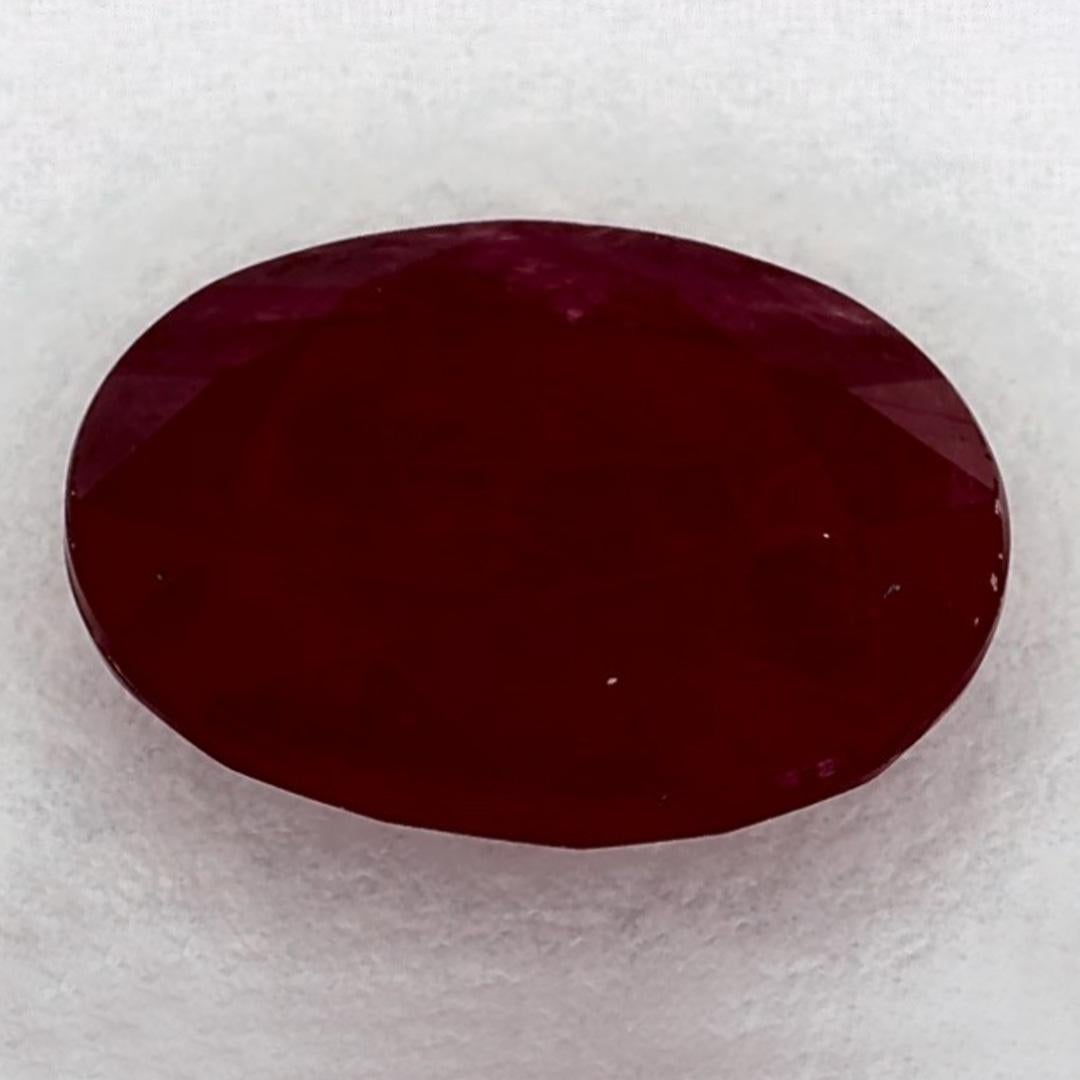 2.11 Ct Ruby Oval Loose Gemstone In New Condition In Fort Lee, NJ