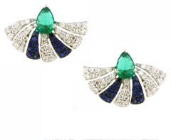 2.11 cts of Diamond Japanese Fan Pendant Set