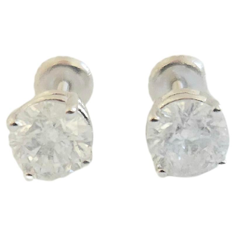 thumbnail image 2 of 14k White Gold 3mm Moissanite Stud Earrings – Screw Back, .20 CTW, GRA Certified 2 of 3