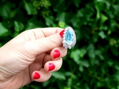 21.12 Carat Aquamarine 5.86 Carat Diamond Earrings