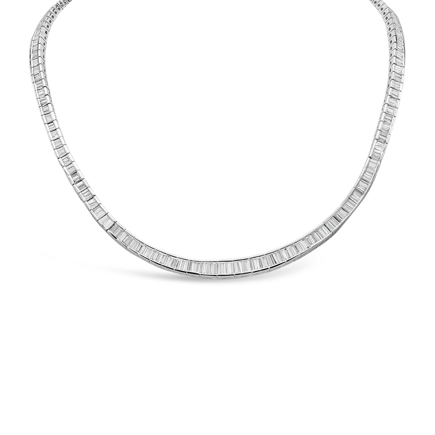 Baguette Tennis Necklace - 8 For Sale on 1stDibs | tennis chain 