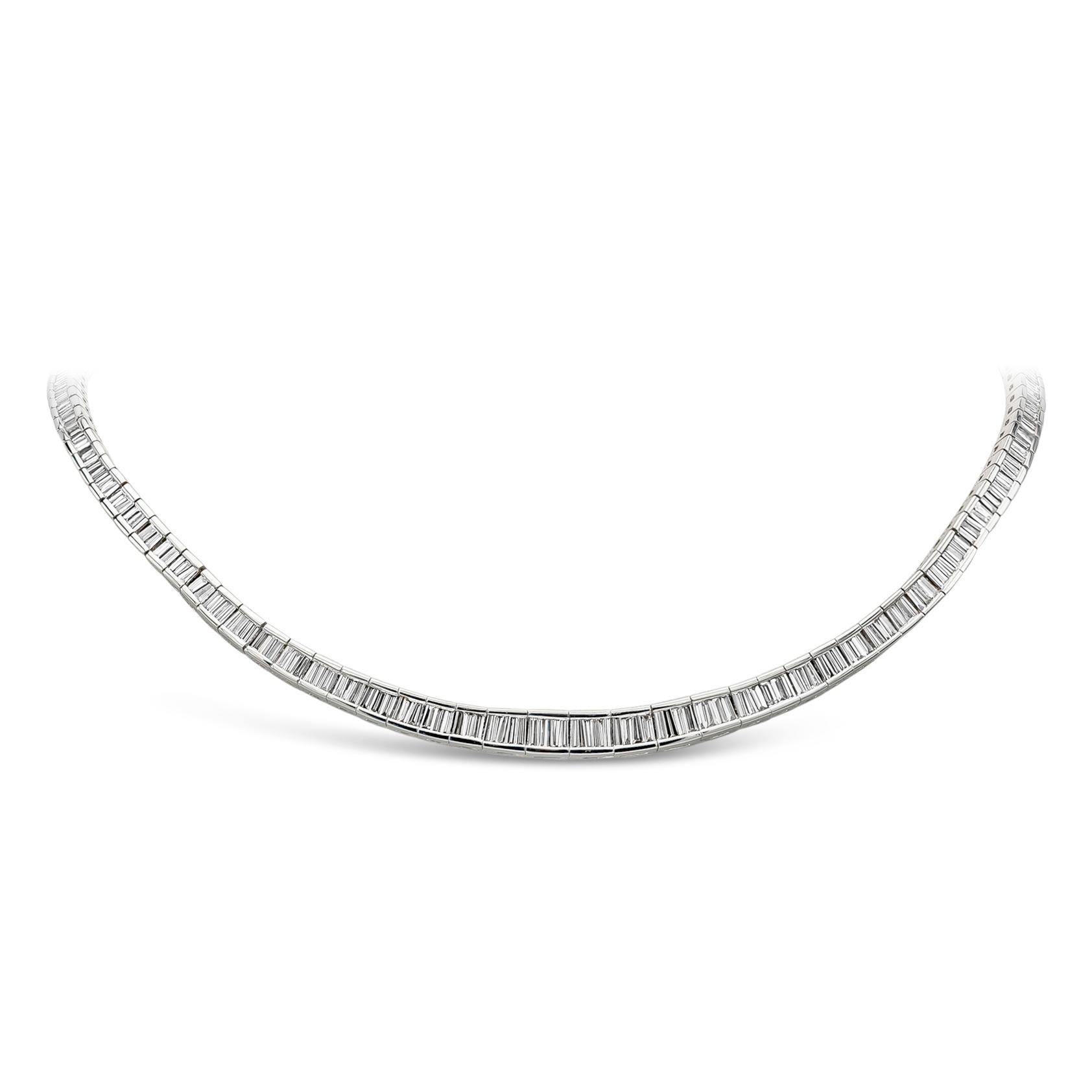 platinum diamond tennis necklace