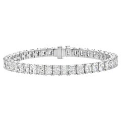21,15ct Bracelet tennis en platine avec diamants taille radiant D-E-F certifiés GIA