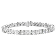 Bracciale da tennis con diamanti taglio radiante 21,15 ct tutti certificati GIA D-E-F in platino