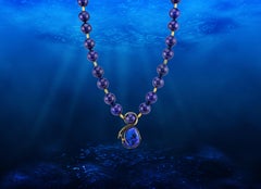 21.18 Karat Lightening Ridge Opal akzentuiert mit 20KY Blauer Lapais Halskette