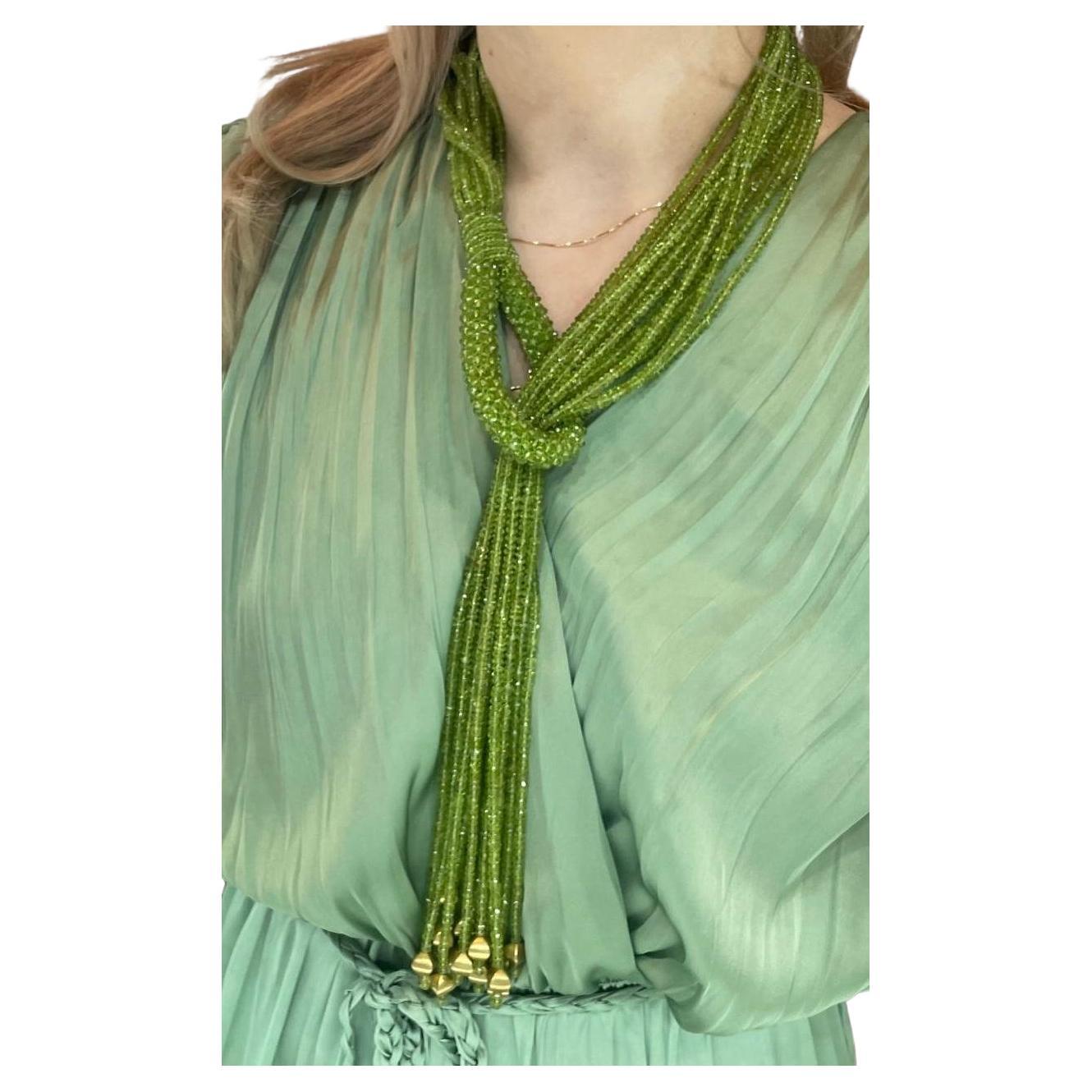 2119 quilates Collar de peridoto natural auténtico peridoto natural 20 línea 40 en venta