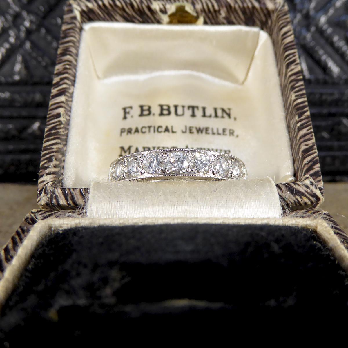 Women's or Men's 2.11 Carat Brilliant Cut Diamond Full Eternity Ring in Platinum For Sale