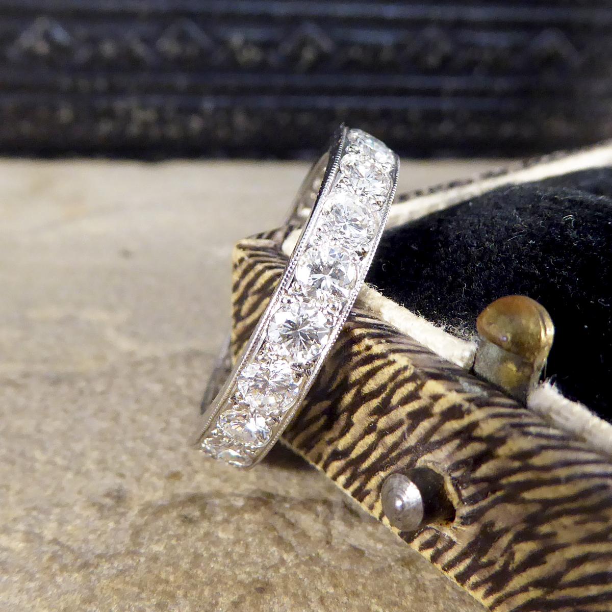 2.11 Carat Brilliant Cut Diamond Full Eternity Ring in Platinum For Sale 2