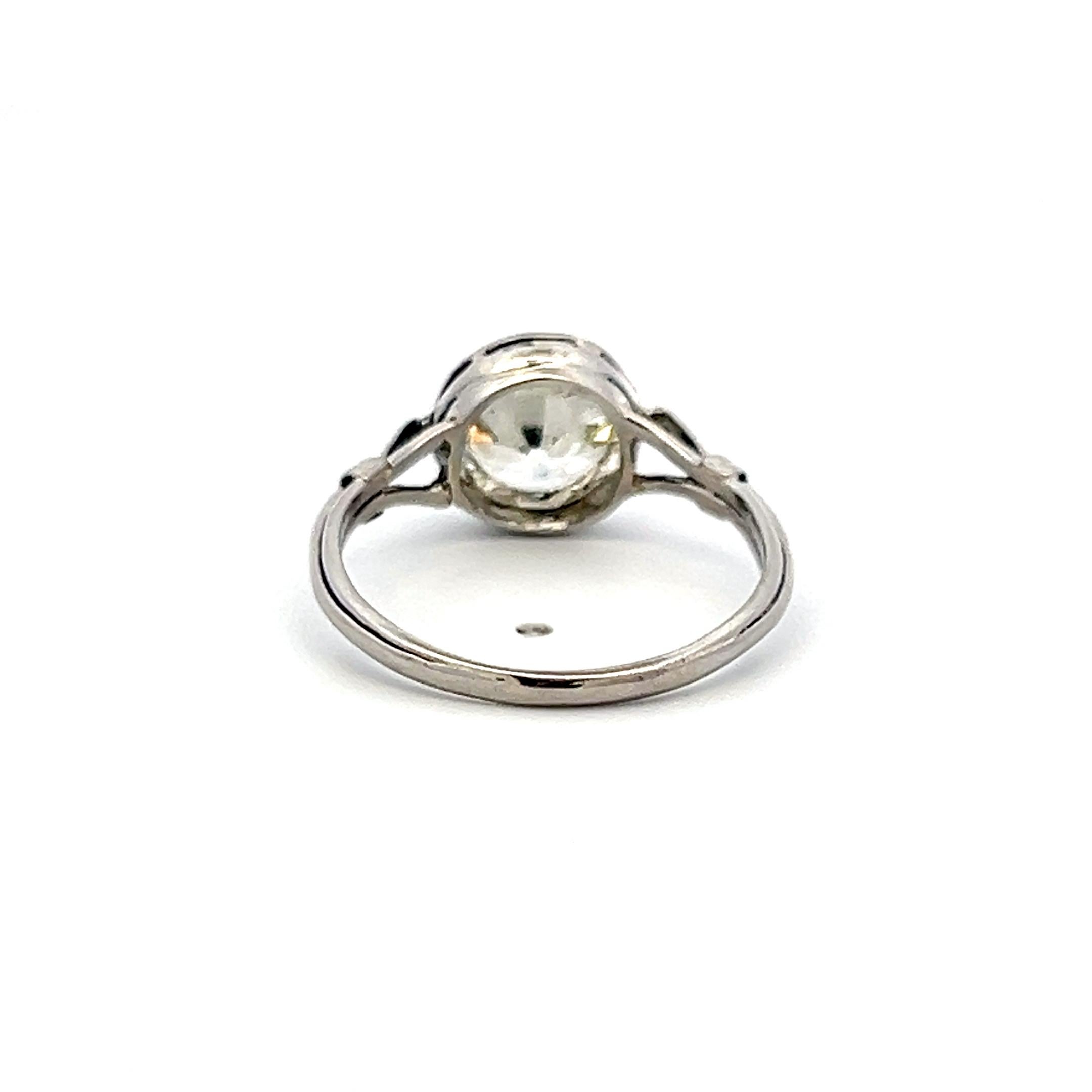 Taglio brillante Anello di fidanzamento in platino con diamante circolare Brilliante M SI2 2,11ct GIA Estate in vendita