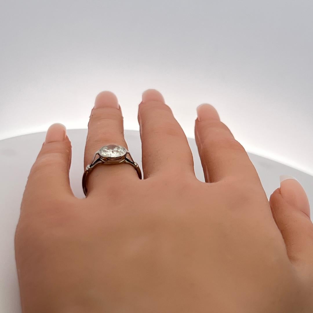 Anello di fidanzamento in platino con diamante circolare Brilliante M SI2 2,11ct GIA Estate in vendita 3