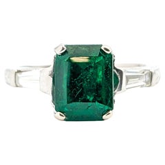 2.11ct Emerald & Diamond Ring In Platinum