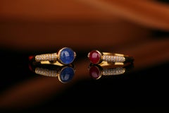 Eostre Burmese Sapphire 2.11ct Unheated and Diamond Yellow Gold Ring