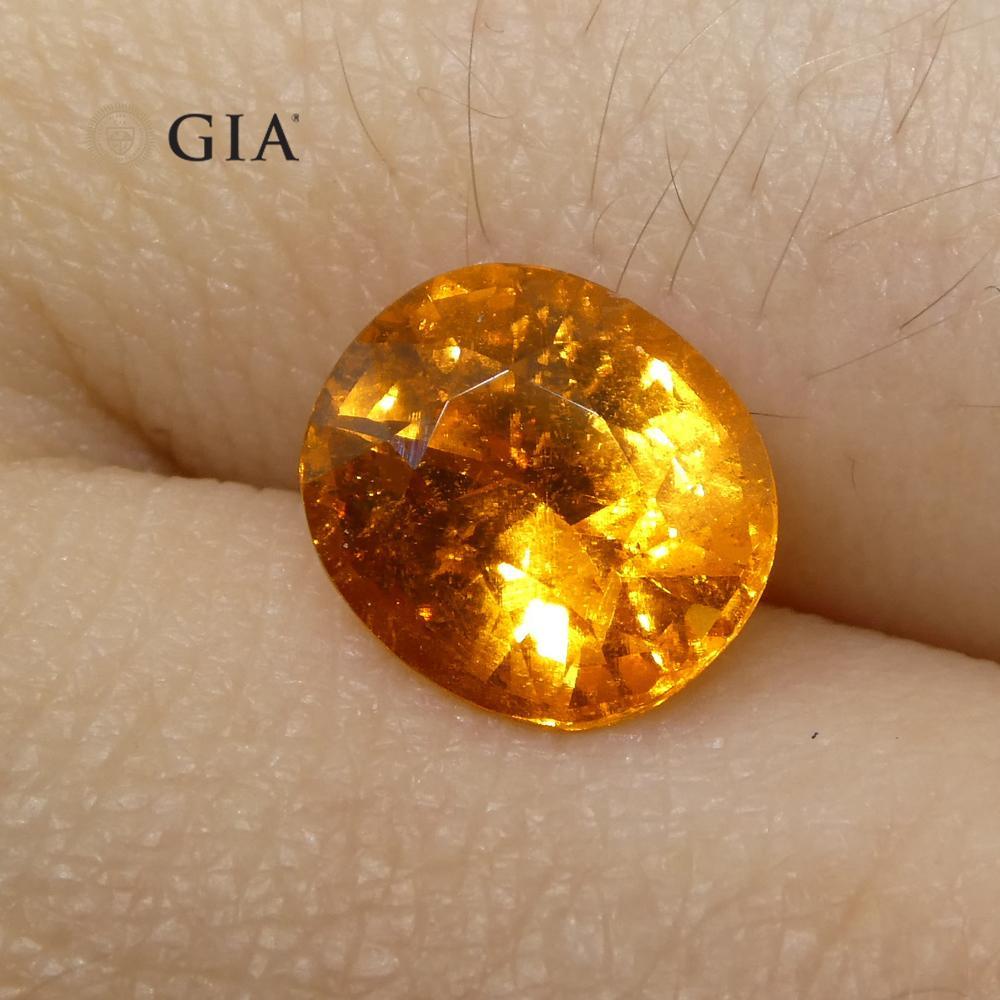2.11ct Vivid Fanta Orange Spessartine/Spessartite Garnet Oval, GIA Certified For Sale 5