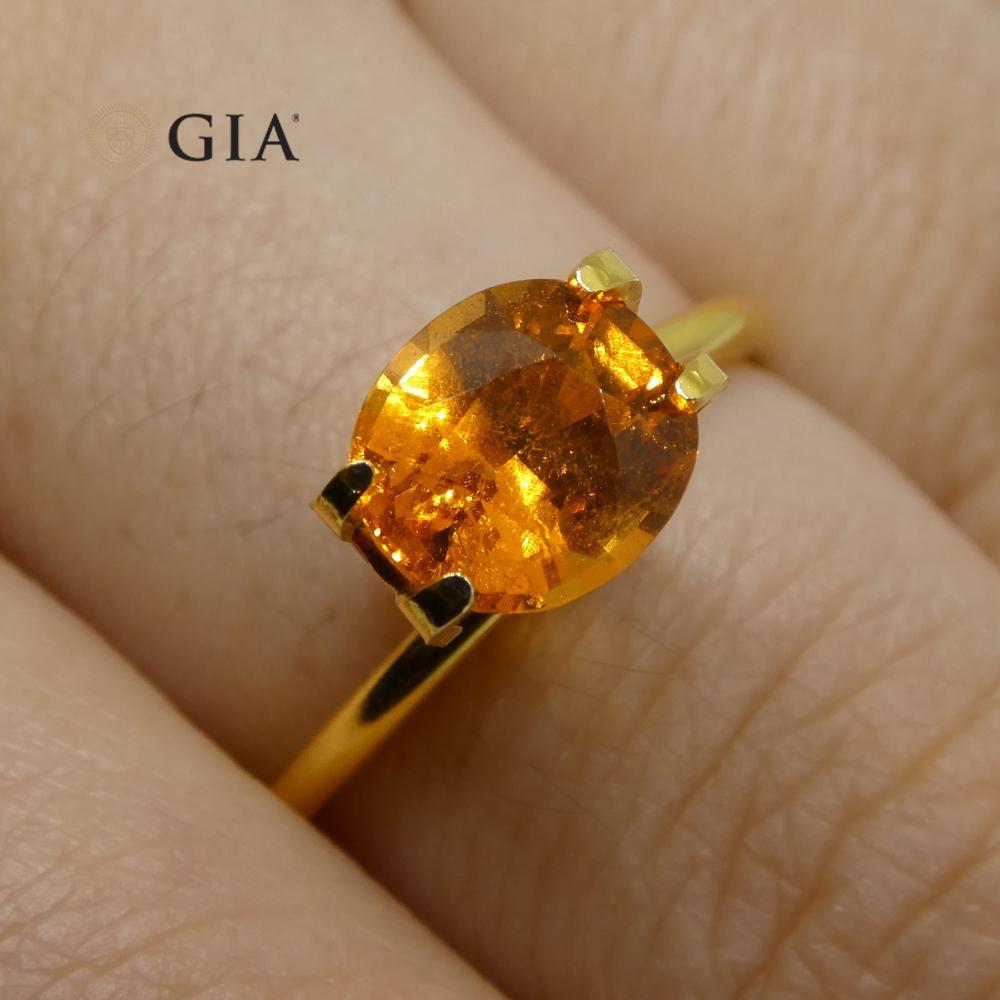 2.11ct Vivid Fanta Orange Spessartine/Spessartite Garnet Oval, GIA Certified For Sale 6