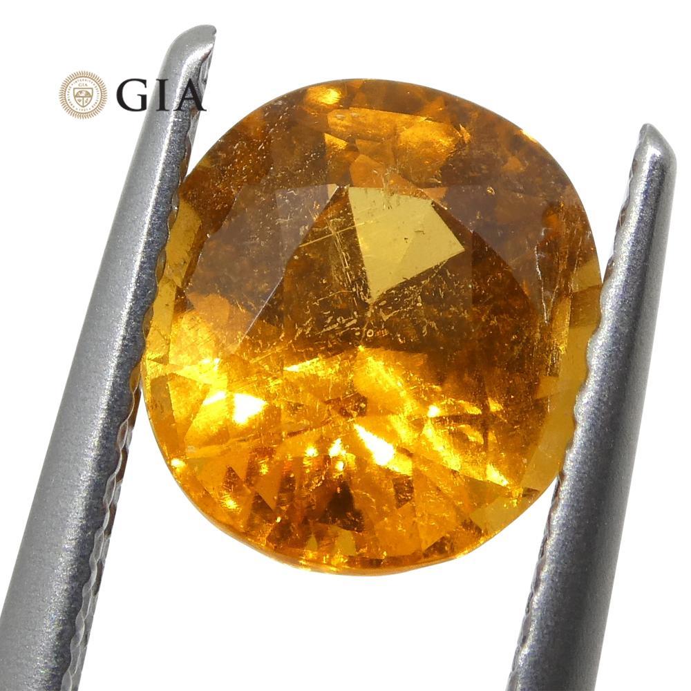 2.11ct Vivid Fanta Orange Spessartine/Spessartite Garnet Oval, GIA Certified For Sale 7