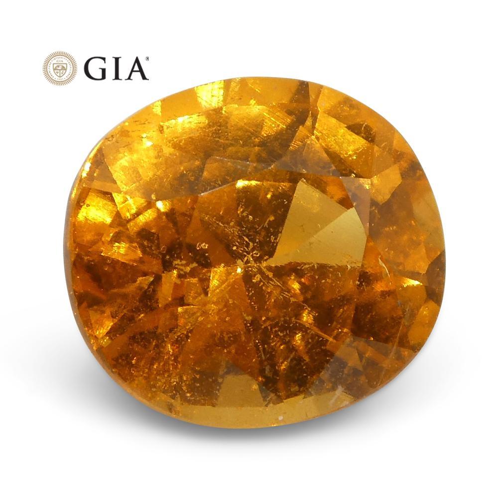 2.11ct Vivid Fanta Orange Spessartine/Spessartite Garnet Oval, GIA Certified For Sale 9