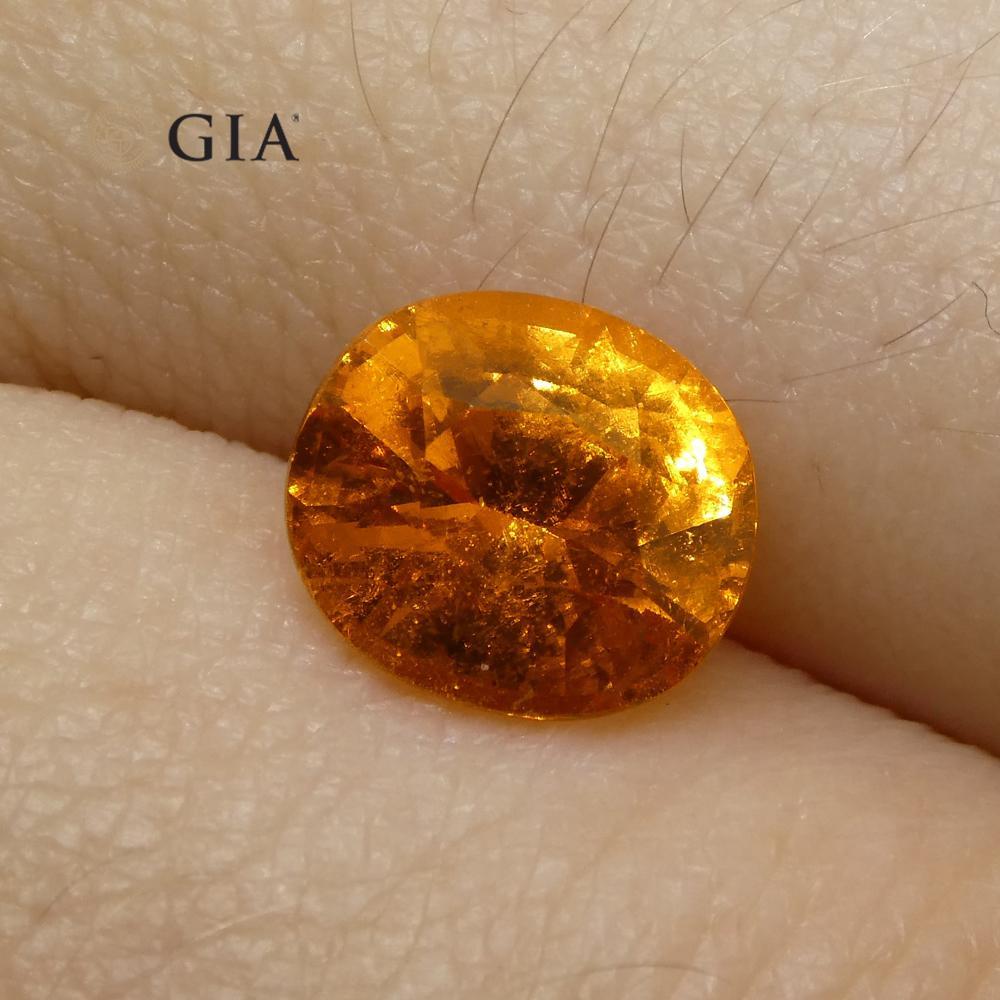2.11ct Vivid Fanta Orange Spessartine/Spessartite Garnet Oval, GIA Certified For Sale 11
