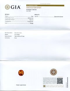 2.11ct Vivid Fanta Orange Spessartine/Spessartite Garnet Oval, GIA Certified