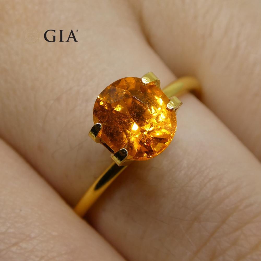 Brilliant Cut 2.11ct Vivid Fanta Orange Spessartine/Spessartite Garnet Oval, GIA Certified For Sale