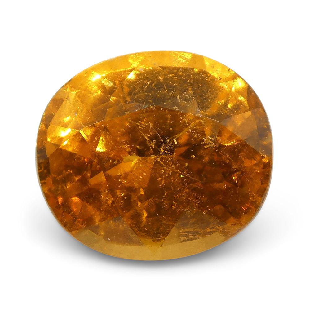 2.11ct Vivid Fanta Orange Spessartine/Spessartite Garnet Oval, GIA Certified For Sale 1