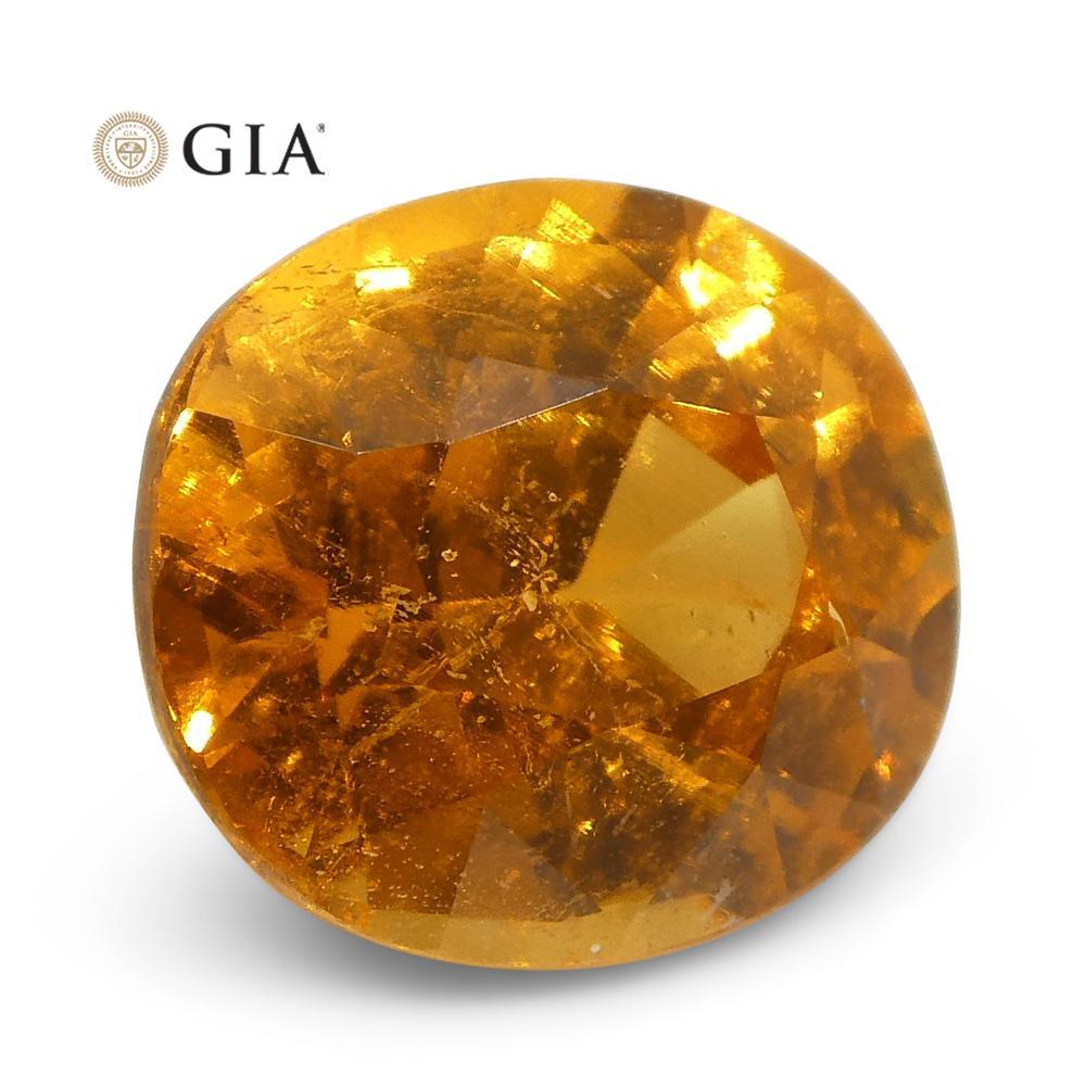 2.11ct Vivid Fanta Orange Spessartine/Spessartite Garnet Oval, GIA Certified For Sale 2