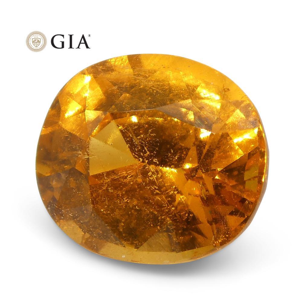 2.11ct Vivid Fanta Orange Spessartine/Spessartite Garnet Oval, GIA Certified For Sale 3
