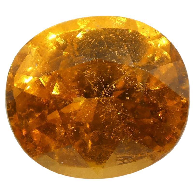 Óvalo de granate espesartina/espesartita naranja fanta vivo de 2.11 ct, certificado GIA