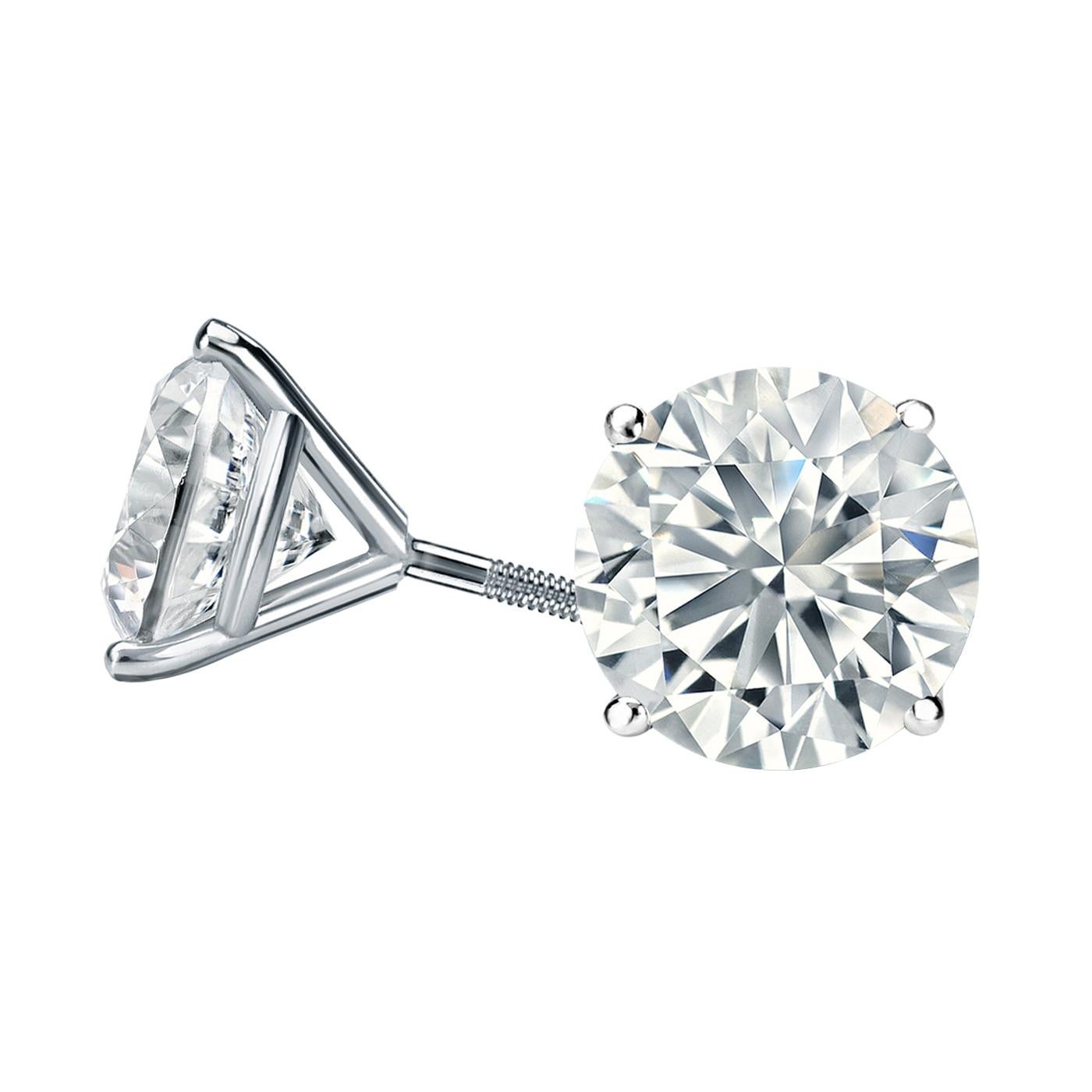 Moderniste 2.11ctw Natural Round Diamond Stud Ears Pair 4-Prong Martini Setting en vente