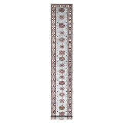 2'11 "x22'7" Puritan Gray XL Afghan Tapis de course oriental Super Kazak noué à la main