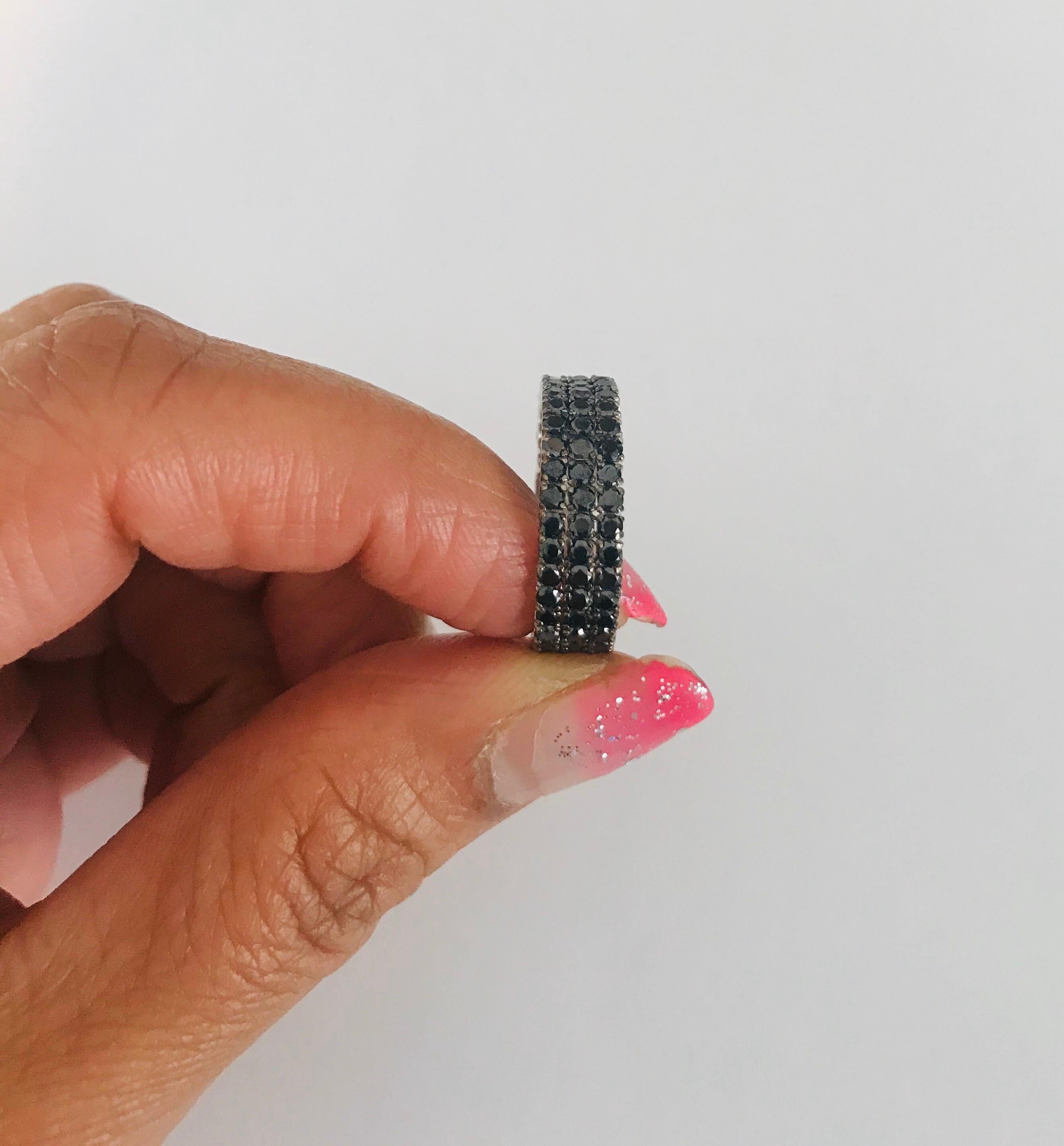 Donna Fascia da cocktail con diamante nero da 2,12 carati e oro bianco da 14 carati in vendita
