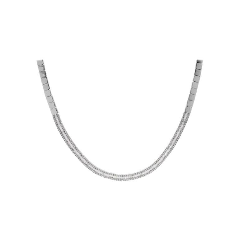 2.12 Carat Diamond Necklace Set in 18 Karat White Gold For Sale