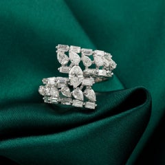 2,12-Karat-Statement-Ring mit Naturdiamant aus 18 Karat Weißgold im durchbrochenen Design