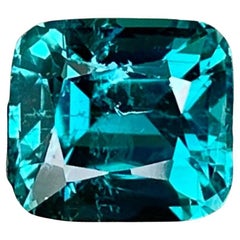 2.12 carats Lagoon Blue Tourmaline Stone Cushion Cut Afghan Gemstone
