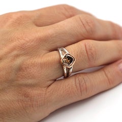 2.12 Cushion Diamond Ring GIA Fancy Dark Orangy Brown 18 Karat Gold