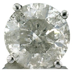 Clous d'oreilles en or blanc 14 carats avec diamants ronds certifiés AGS d'un poids total de 2,12 carats