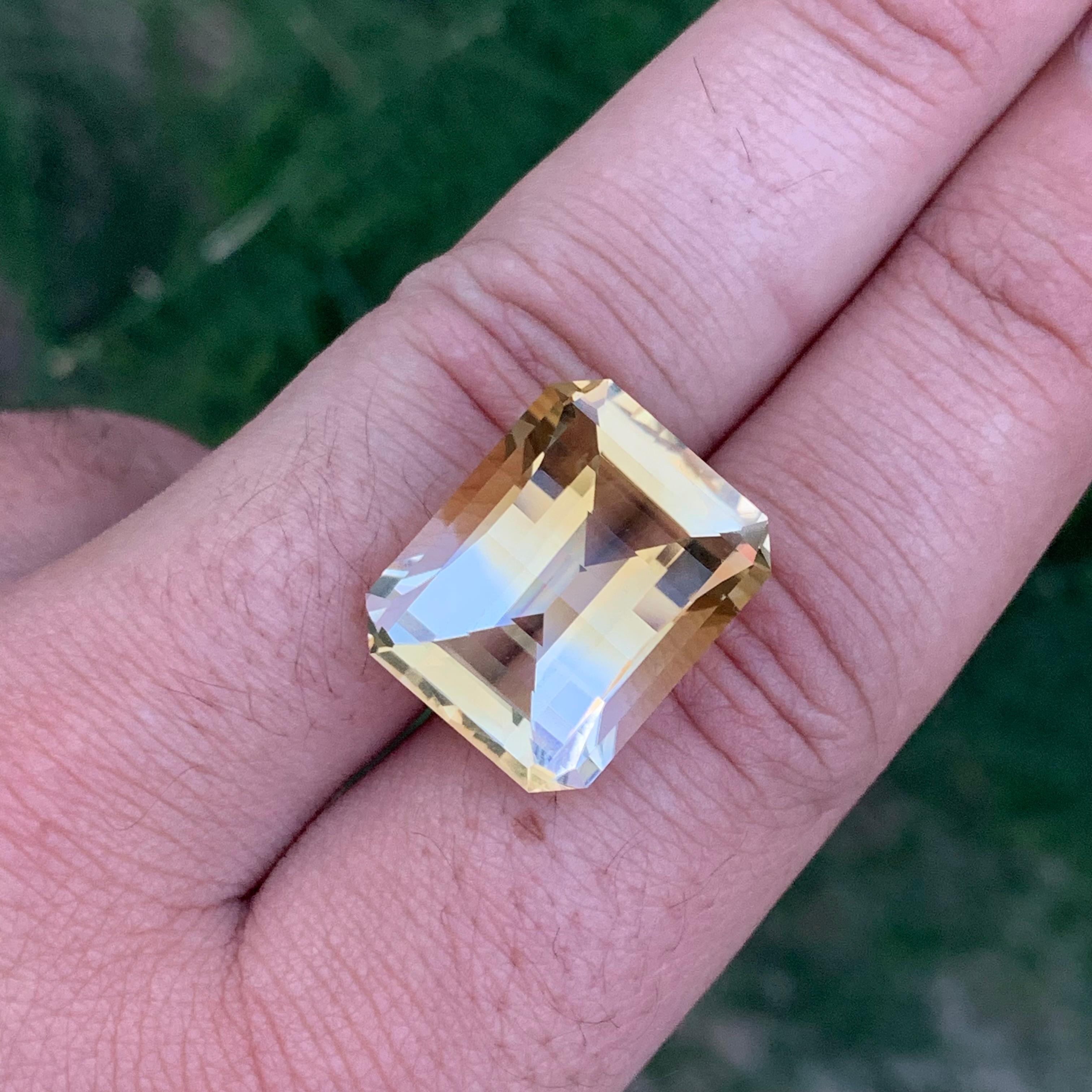 21.20 Karat Natürliche Lose Bi Farbe Citrin Smaragd Form Edelstein im Angebot 4