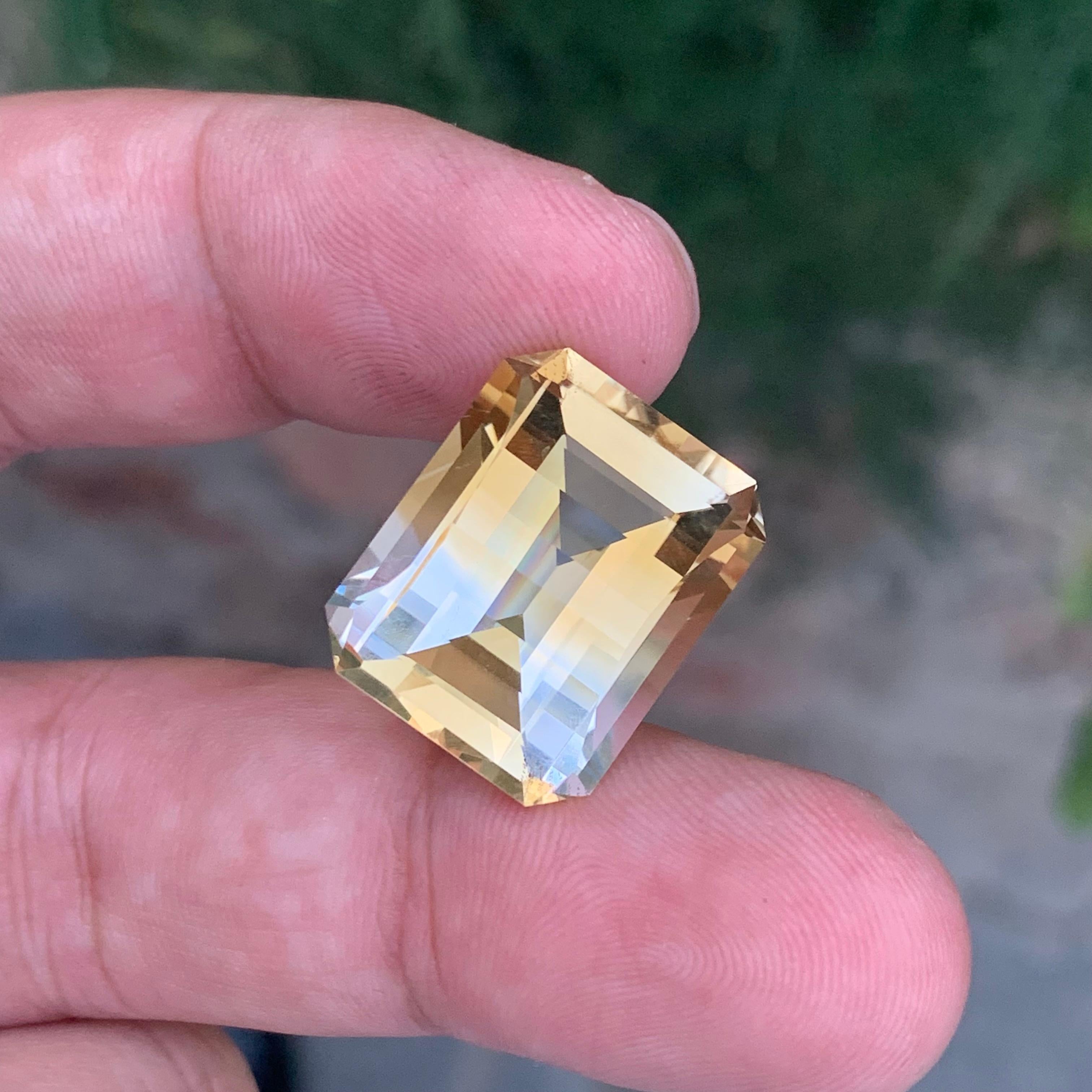 21.20 Karat Natürliche Lose Bi Farbe Citrin Smaragd Form Edelstein im Angebot 5