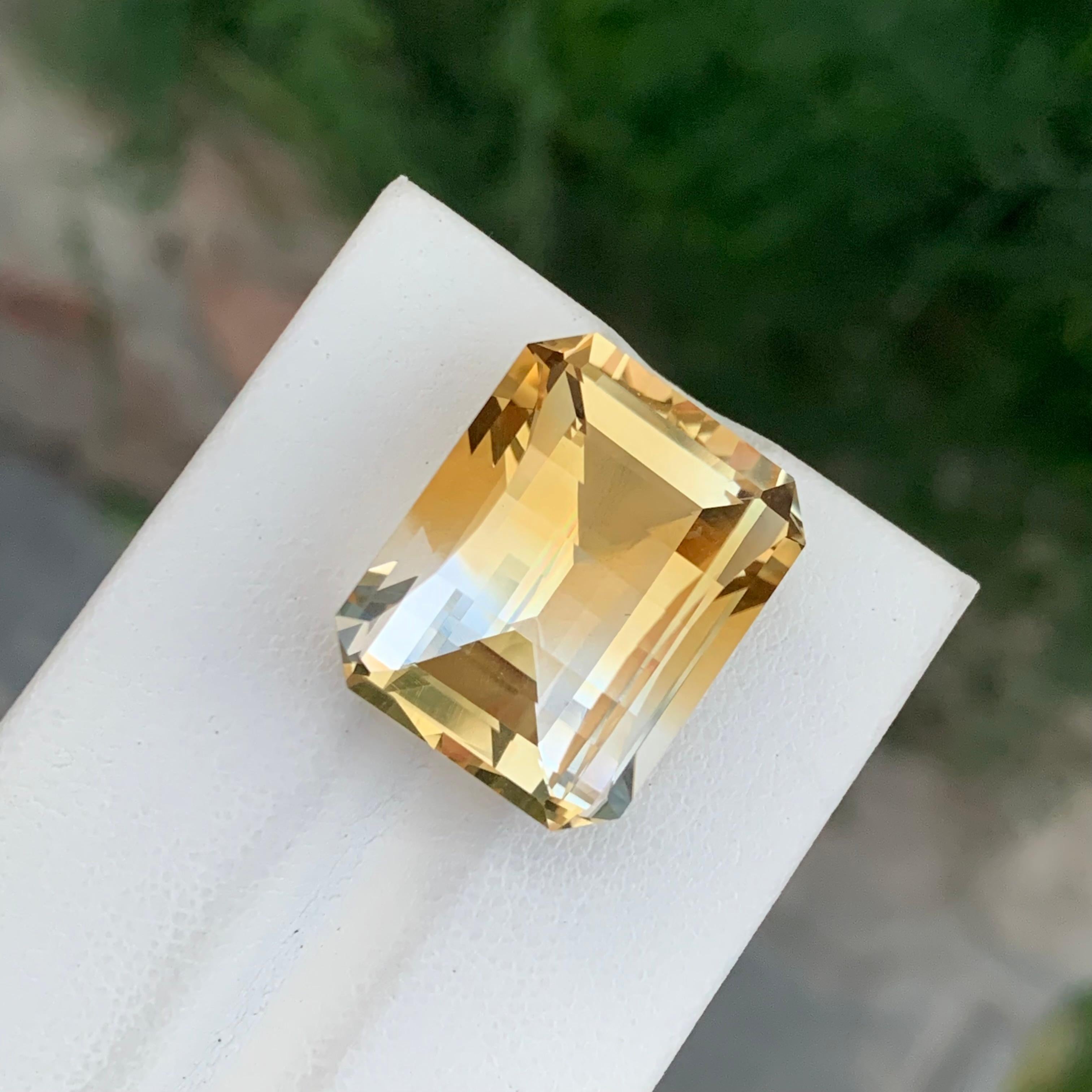 21.20 Karat Natürliche Lose Bi Farbe Citrin Smaragd Form Edelstein im Angebot 7