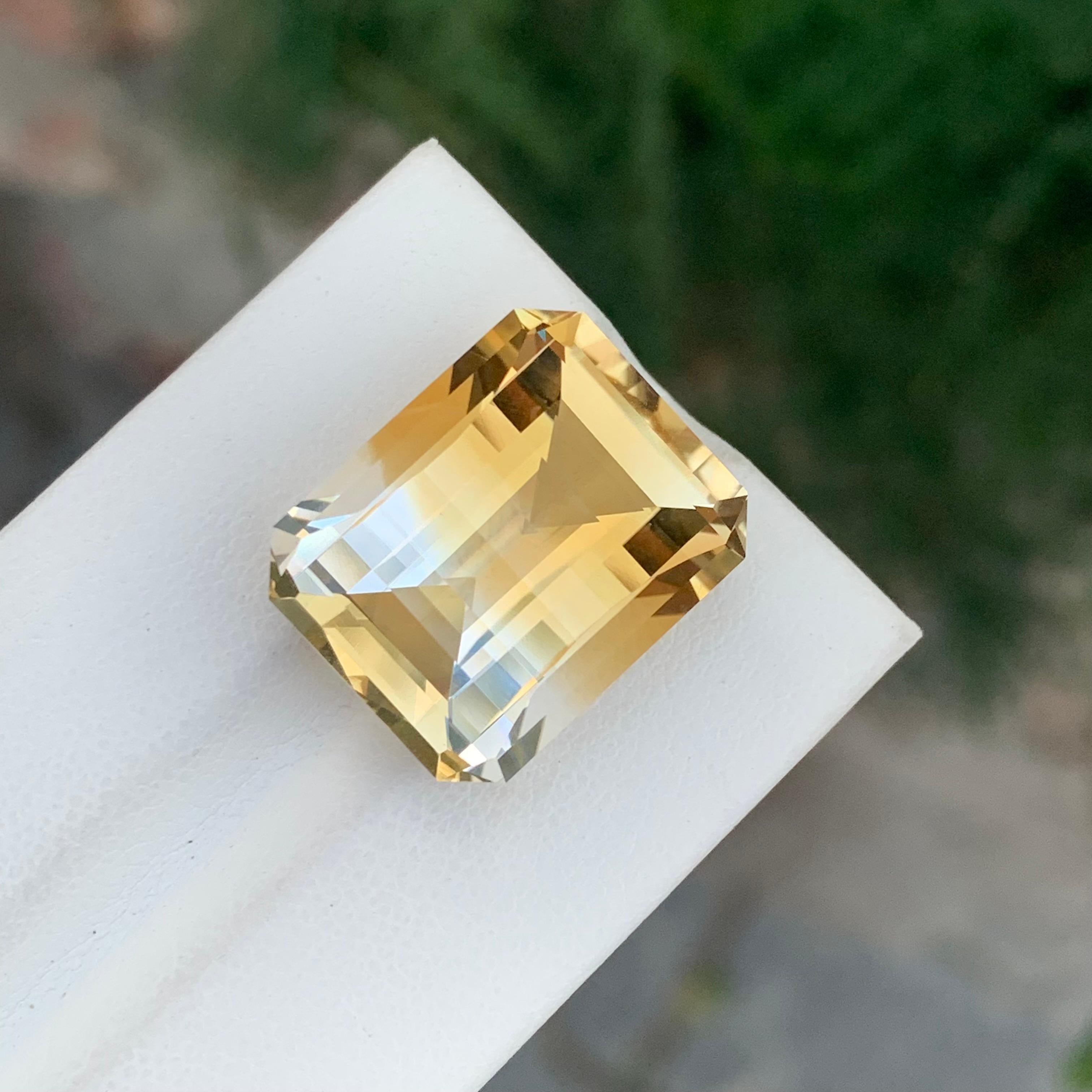 21.20 Karat Natürliche Lose Bi Farbe Citrin Smaragd Form Edelstein (Arts and Crafts) im Angebot