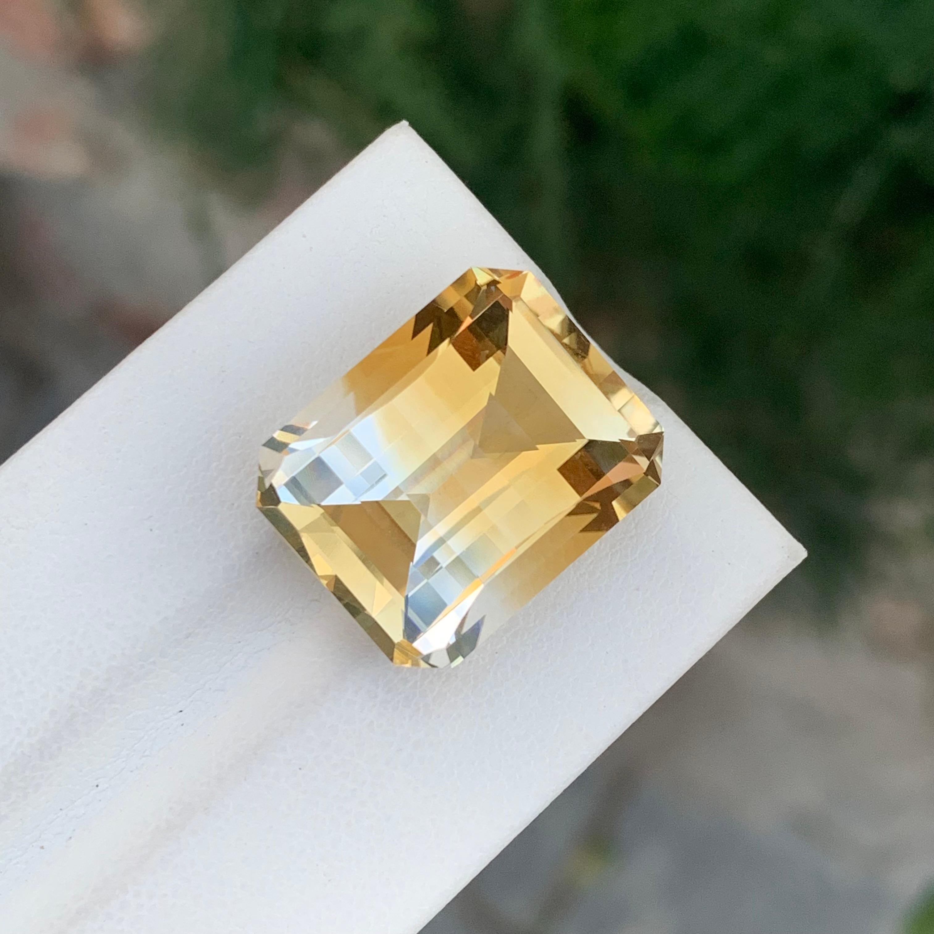 21.20 Karat Natürliche Lose Bi Farbe Citrin Smaragd Form Edelstein (Smaragdschliff) im Angebot