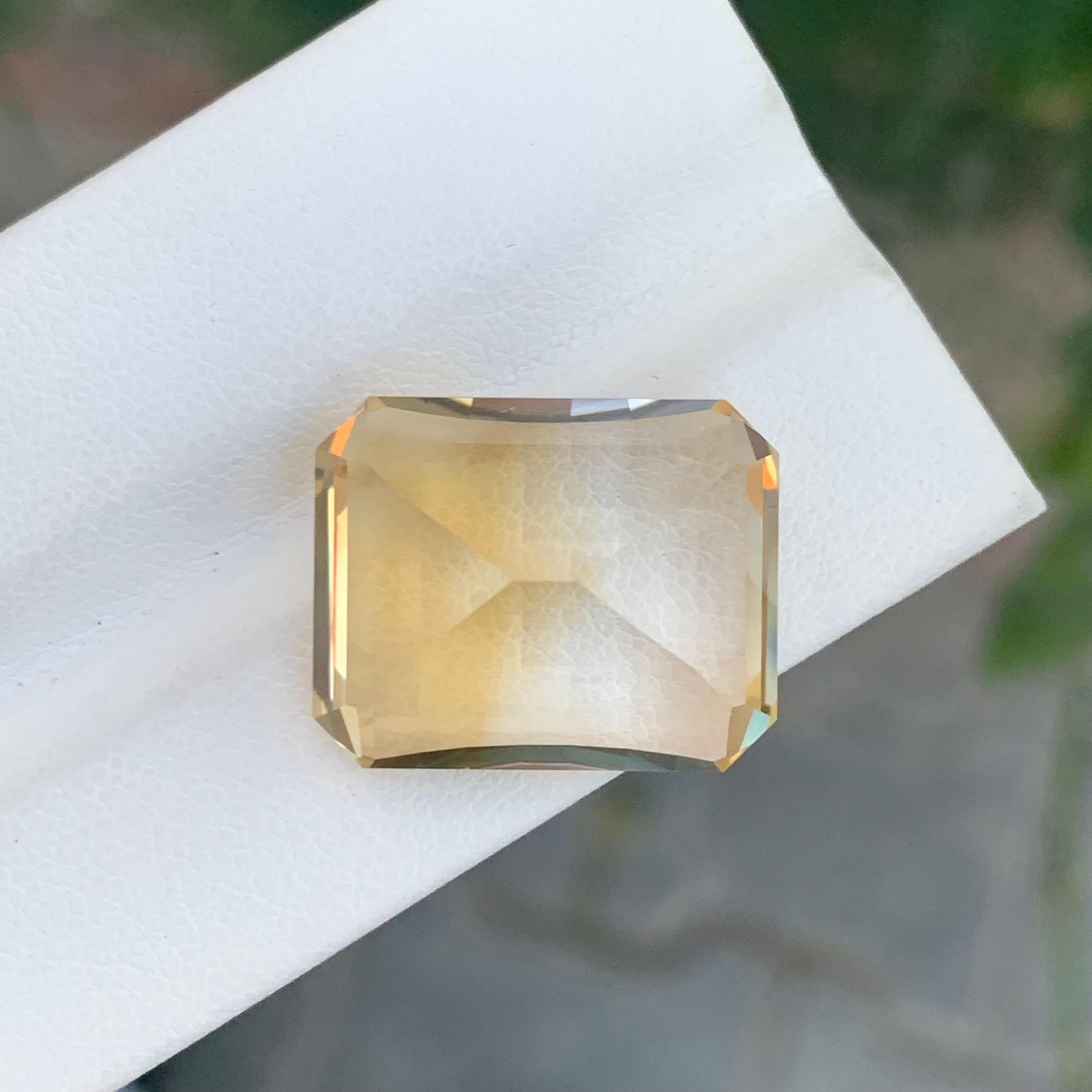 21.20 Karat Natürliche Lose Bi Farbe Citrin Smaragd Form Edelstein im Angebot 2