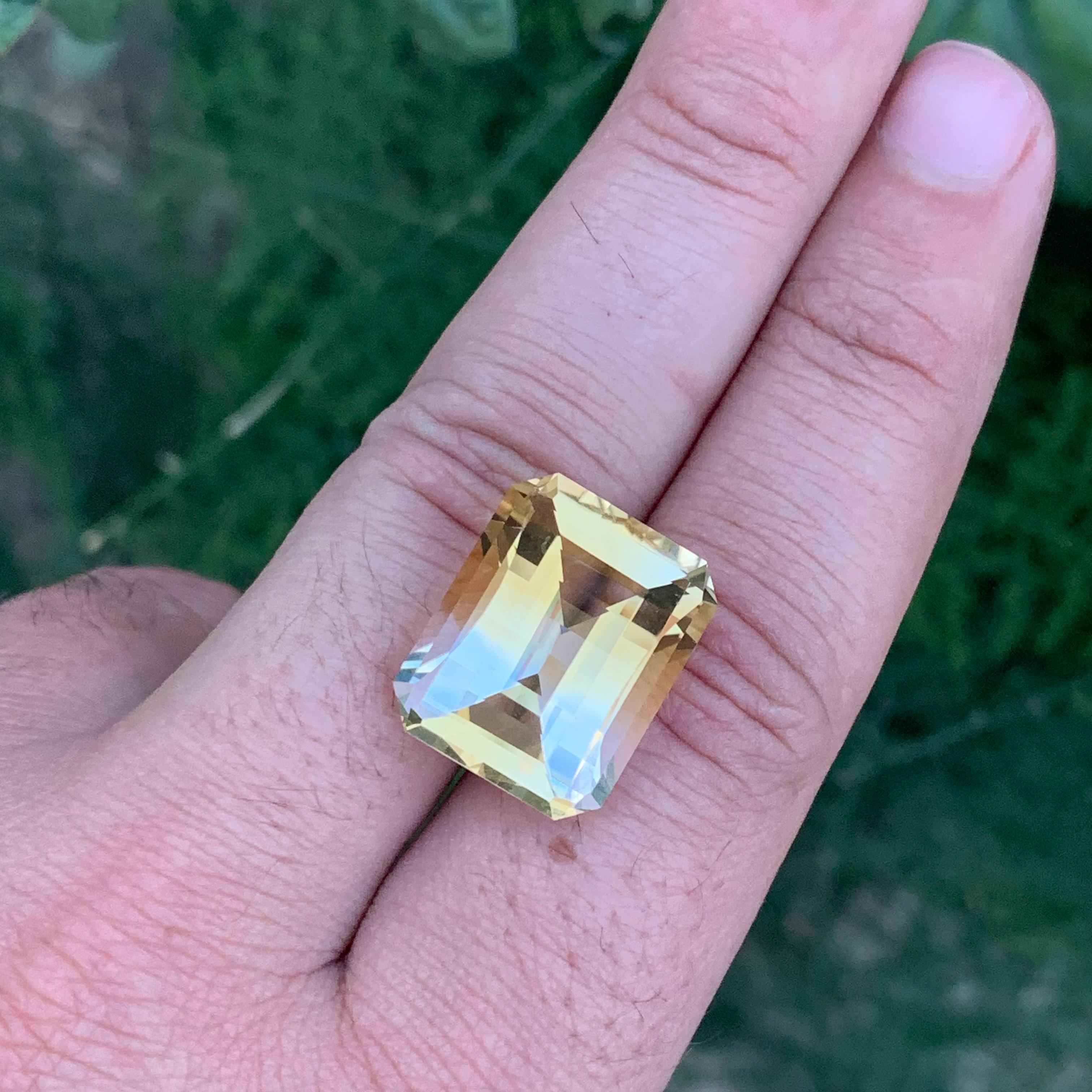 21.20 Karat Natürliche Lose Bi Farbe Citrin Smaragd Form Edelstein im Angebot 3