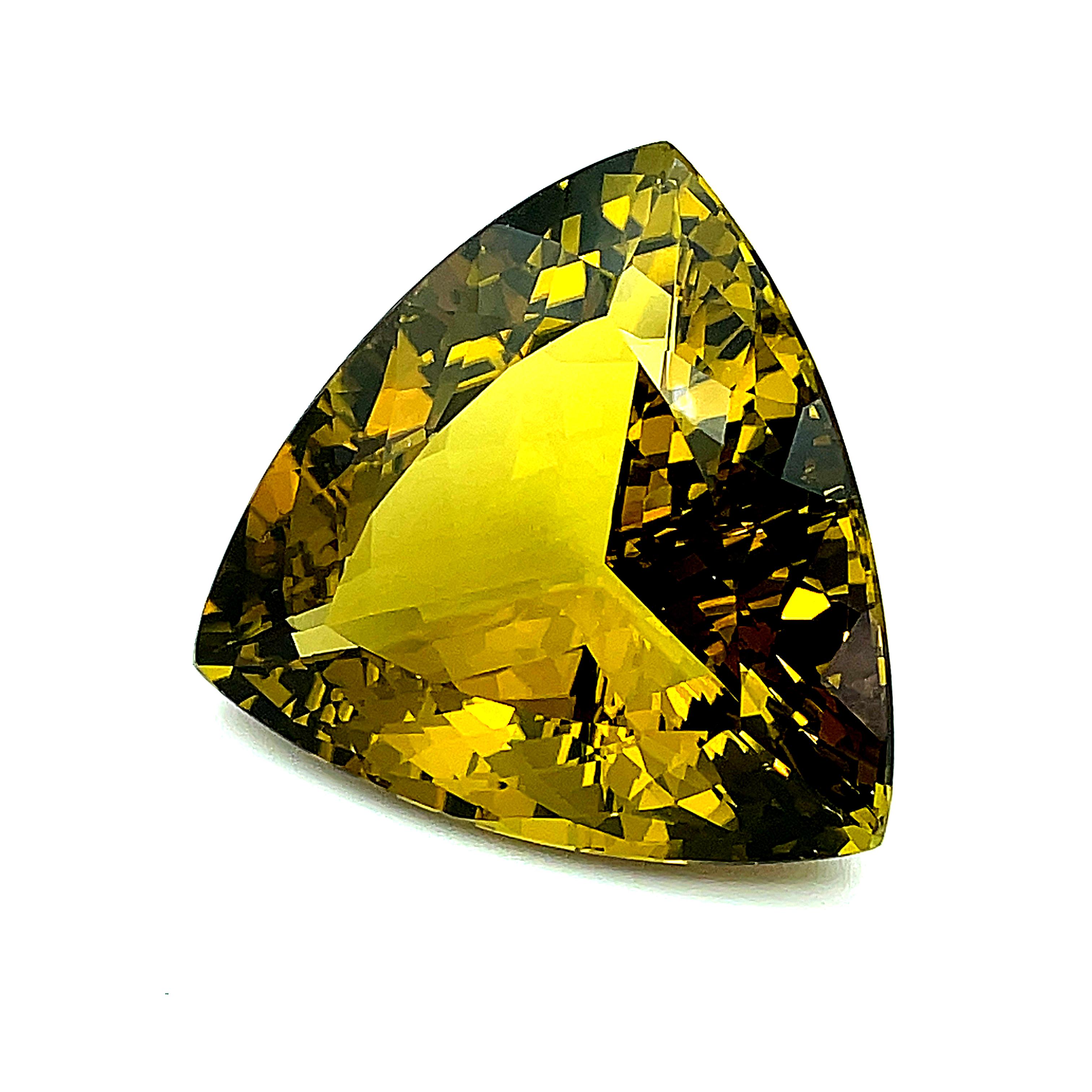 212 Carat Golden Citron Faceted Trillion Quartz Crystal   For Sale 2