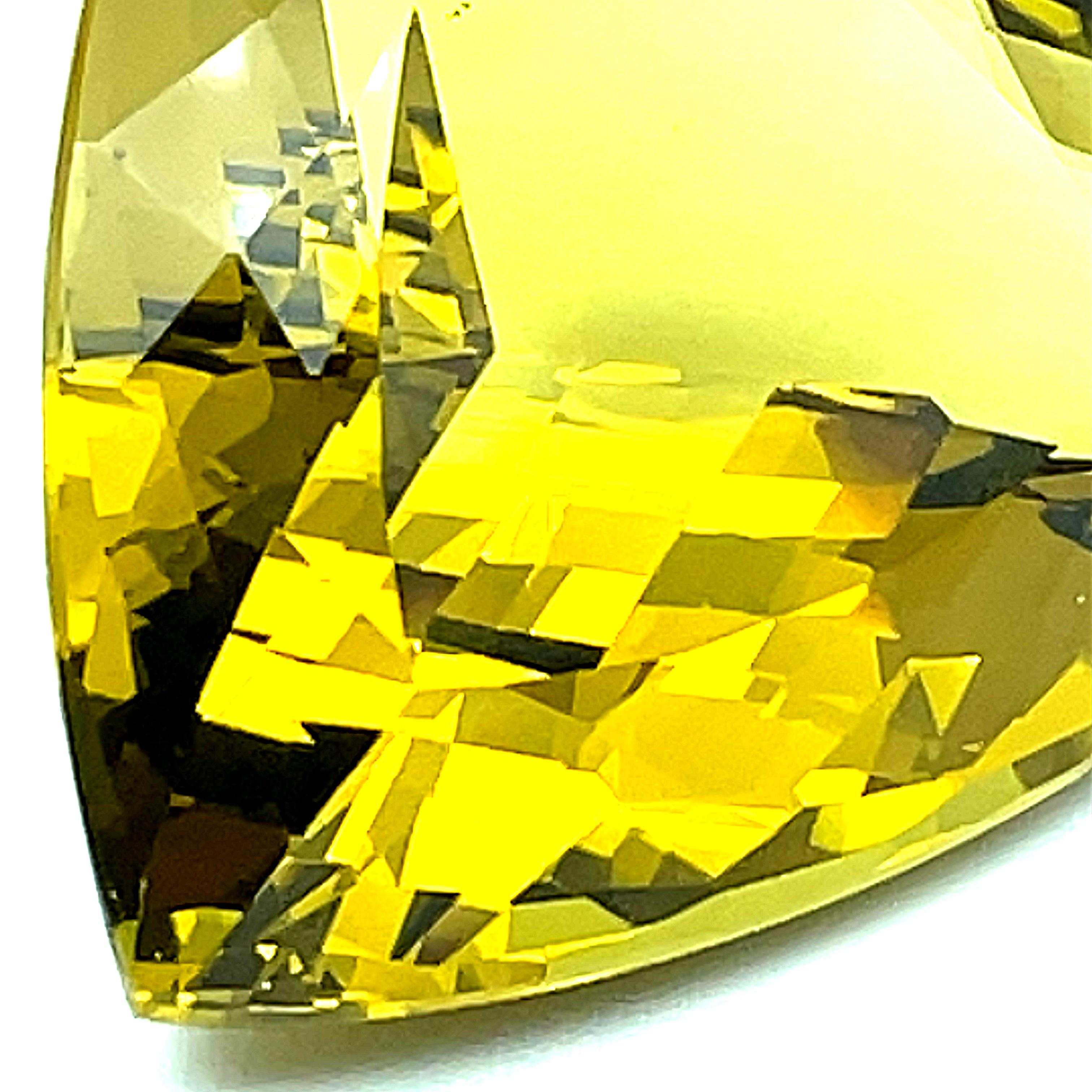 212 Carat Golden Citron Faceted Trillion Quartz Crystal   For Sale 3