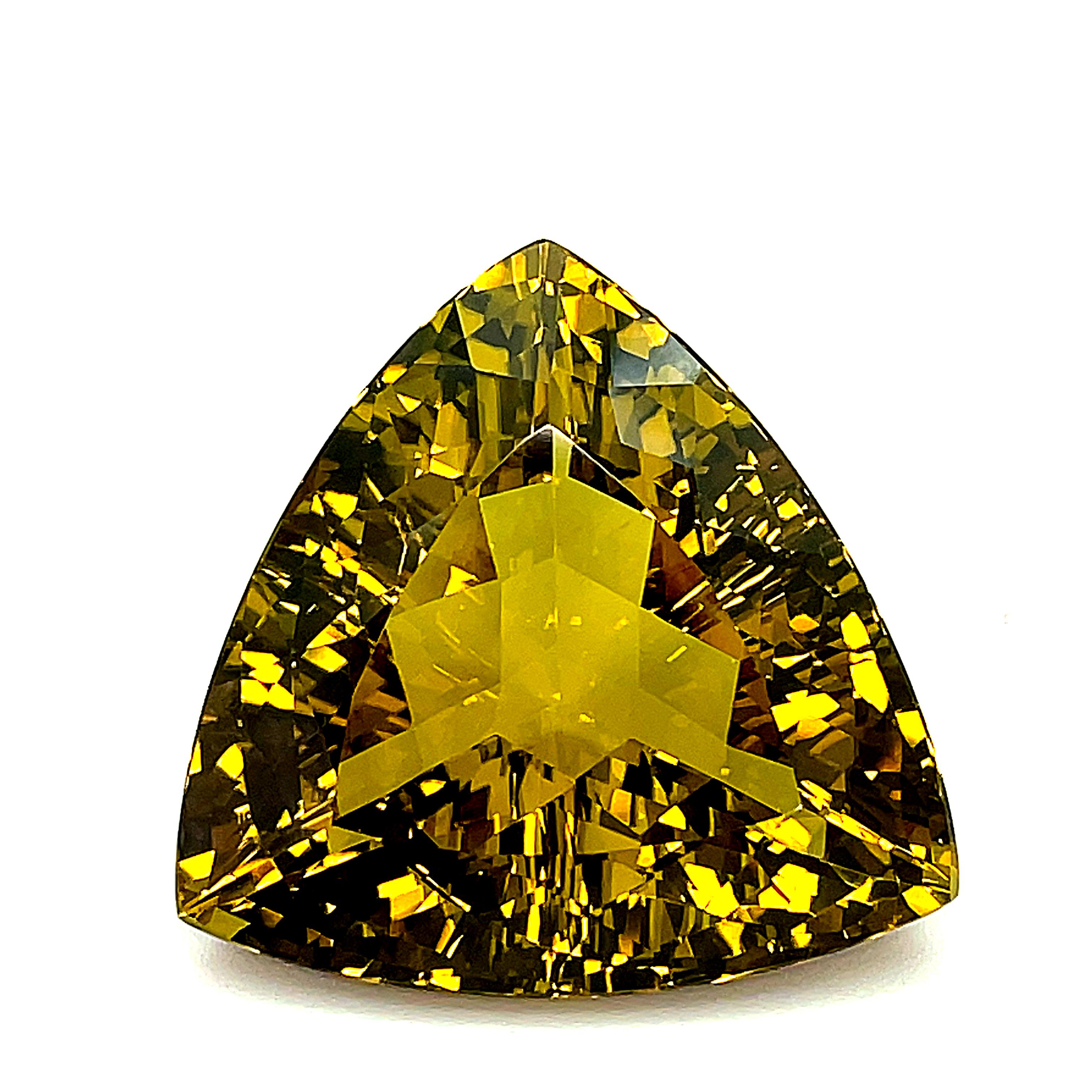 212 Carat Golden Citron Faceted Trillion Quartz Crystal   For Sale 4