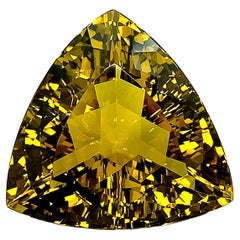 212 Carat Golden Citron Faceted Trillion Quartz Crystal  