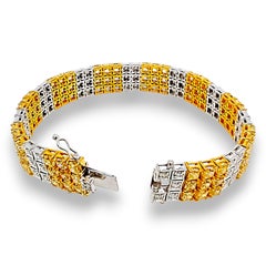 21.23 Carat Yellow and White Diamond Yellow and White Gold Bracelet