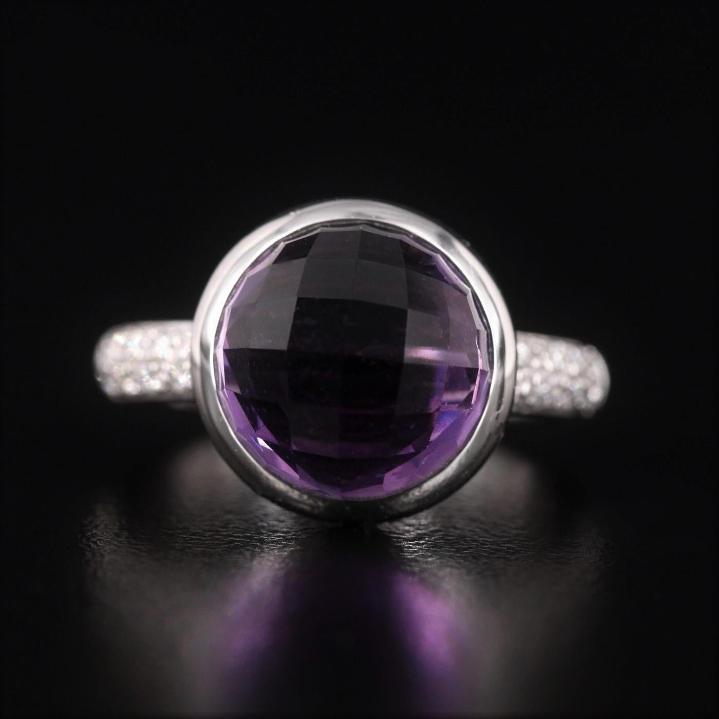 $2125 Stunning 18K White Sold Gold Amethyst and Diamond Ring Sz 6

Materials:    18K Gold

Ring Size:    6.00

Hallmarks:    LJ (UK Assay Marks) 750

Total Weight (grams):    5.90

Additional Information:    Place of Assay Mark – London

     