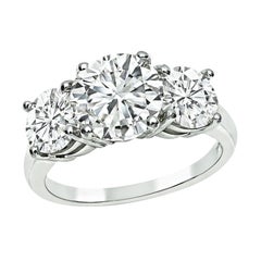 2.12ct Center Diamond 2.01ct Side Diamond Engagement Ring